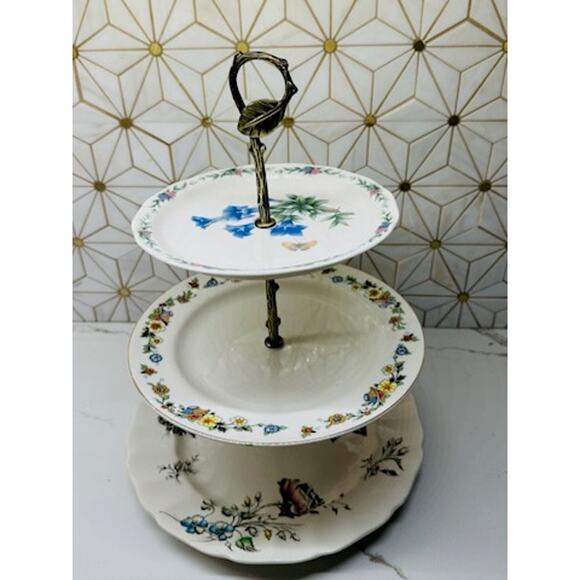Three-Tier Dessert Stand | Vintage China |‎ Wedding Décor - Picture 2 of 10